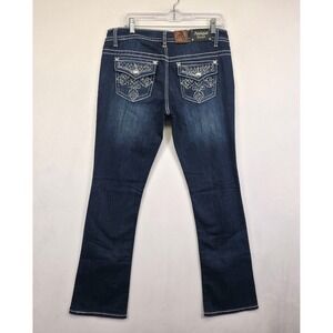 Antique‎ Rivet Milla Jeans Womens 32 Blue Slim Bootcut Rhinestone Y2K Denim NEW